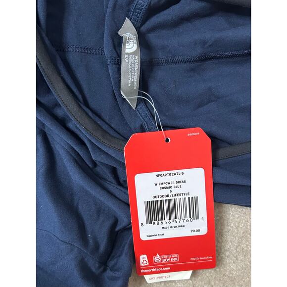 The North Face Soft Empower Outdoor Style Hooded Dress in Cosmic Blue Sz S/P - Picture 10 of 10